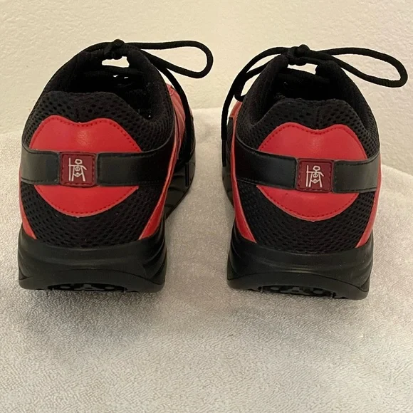 MBT RARE FLAME RED/BLACK PHYSIOLOGICAL ROCKER SHOES SIZE 8 1/2  WORN ONCE - Picture 4 of 10